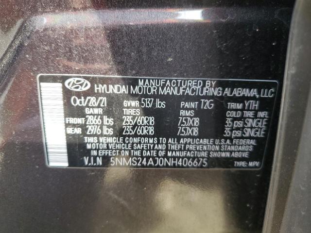 2022 HYUNDAI SANTA FE S - 5NMS24AJ0NH406675