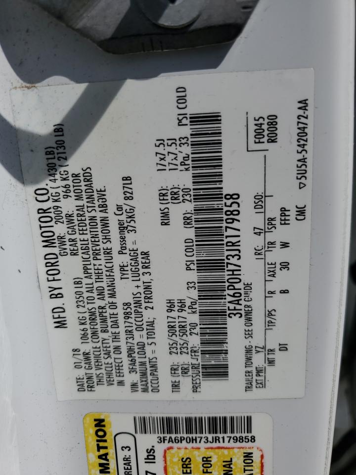 3FA6P0H73JR179858 2018 Ford Fusion Se