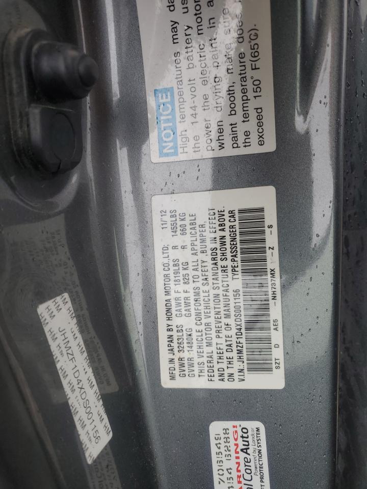 JHMZF1D4XDS001156 2013 Honda Cr-Z