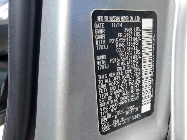 2015 NISSAN JUKE S - JN8AF5MR9FT502901