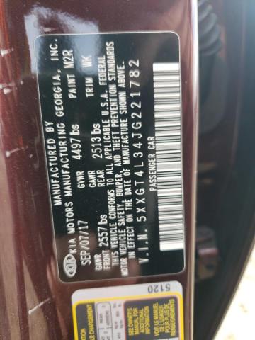 2018 Kia Optima Lx VIN: 5XXGT4L34JG221782 Lot: 52343124