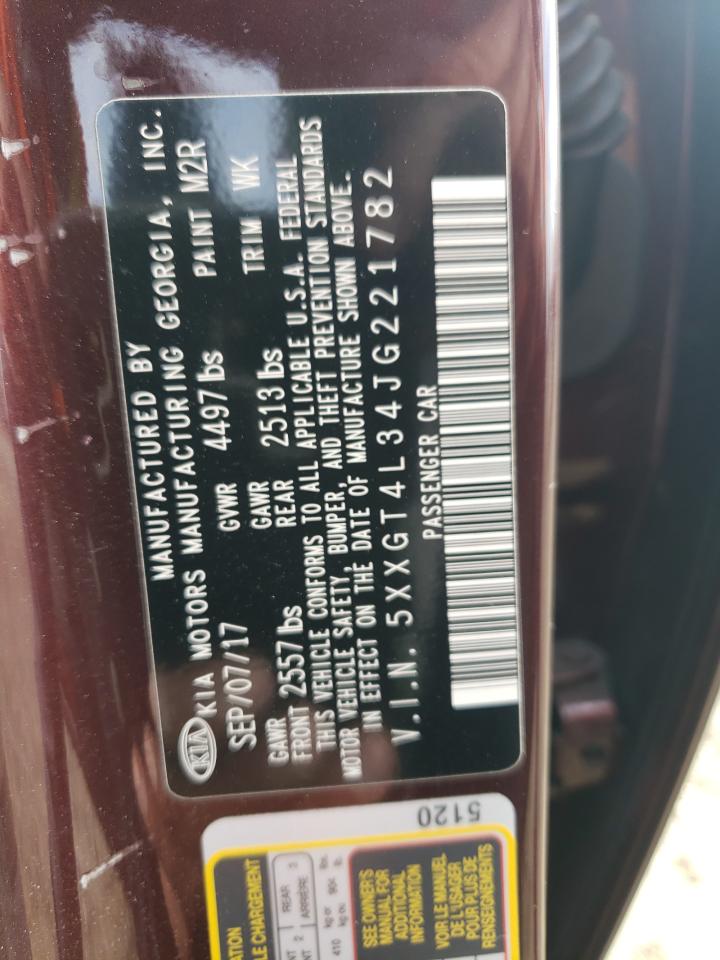 5XXGT4L34JG221782 2018 Kia Optima Lx