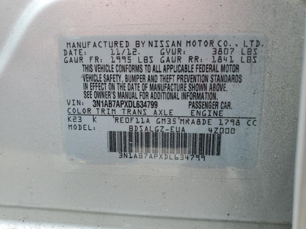 3N1AB7APXDL634799 2013 Nissan Sentra S