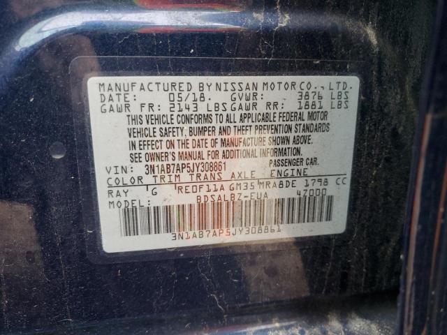 2018 Nissan Sentra S VIN: 3N1AB7AP5JY308861 Lot: 48809994