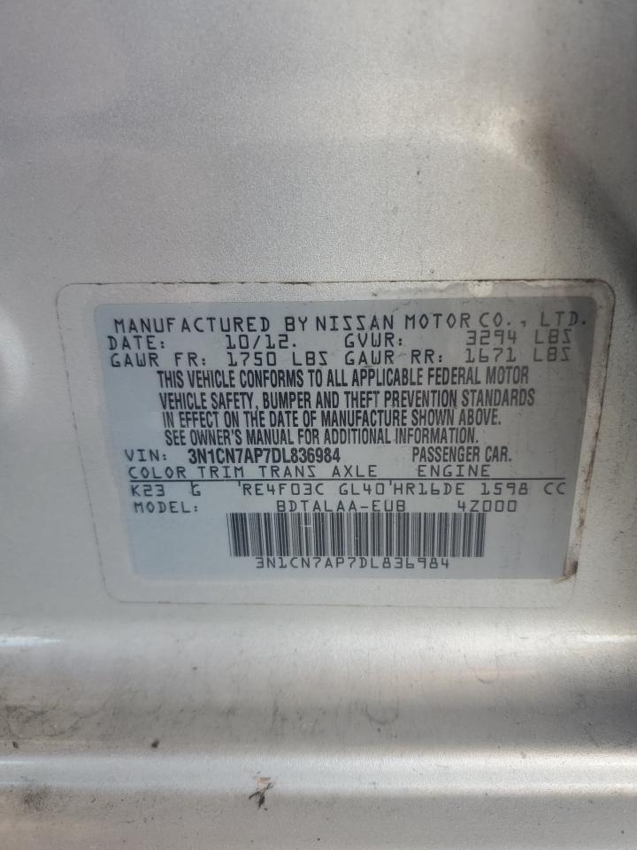 3N1CN7AP7DL836984 2013 Nissan Versa S