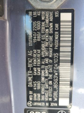1998 Mercedes-Benz Clk 320 VIN: WDBLJ65G3WF041035 Lot: 50490874