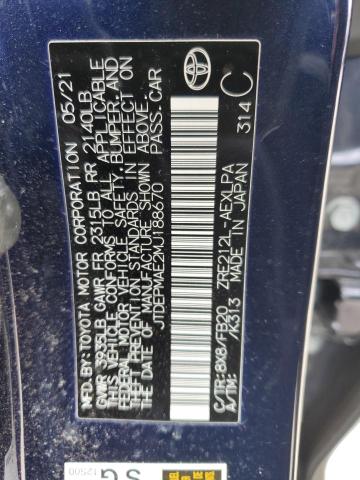 2021 TOYOTA COROLLA LE - JTDEPMAE2MJ188670