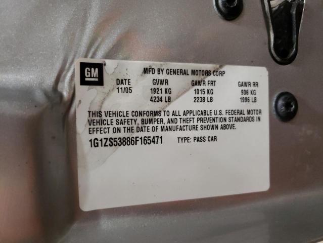 2006 Chevrolet Malibu Ls VIN: 1G1ZS53886F165471 Lot: 49640804