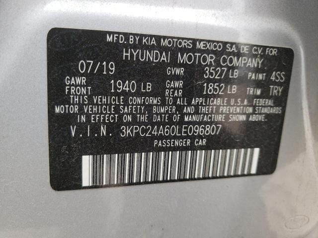 2020 Hyundai Accent Se VIN: 3KPC24A60LE096807 Lot: 51304194