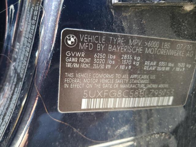 2011 BMW X6 xDrive50I VIN: 5UXFG8C58BLZ95753 Lot: 52001034