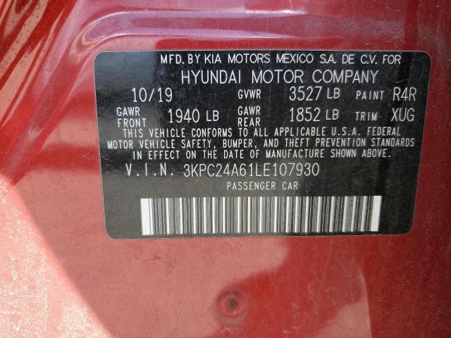 2020 Hyundai Accent Se VIN: 3KPC24A61LE107930 Lot: 51365144