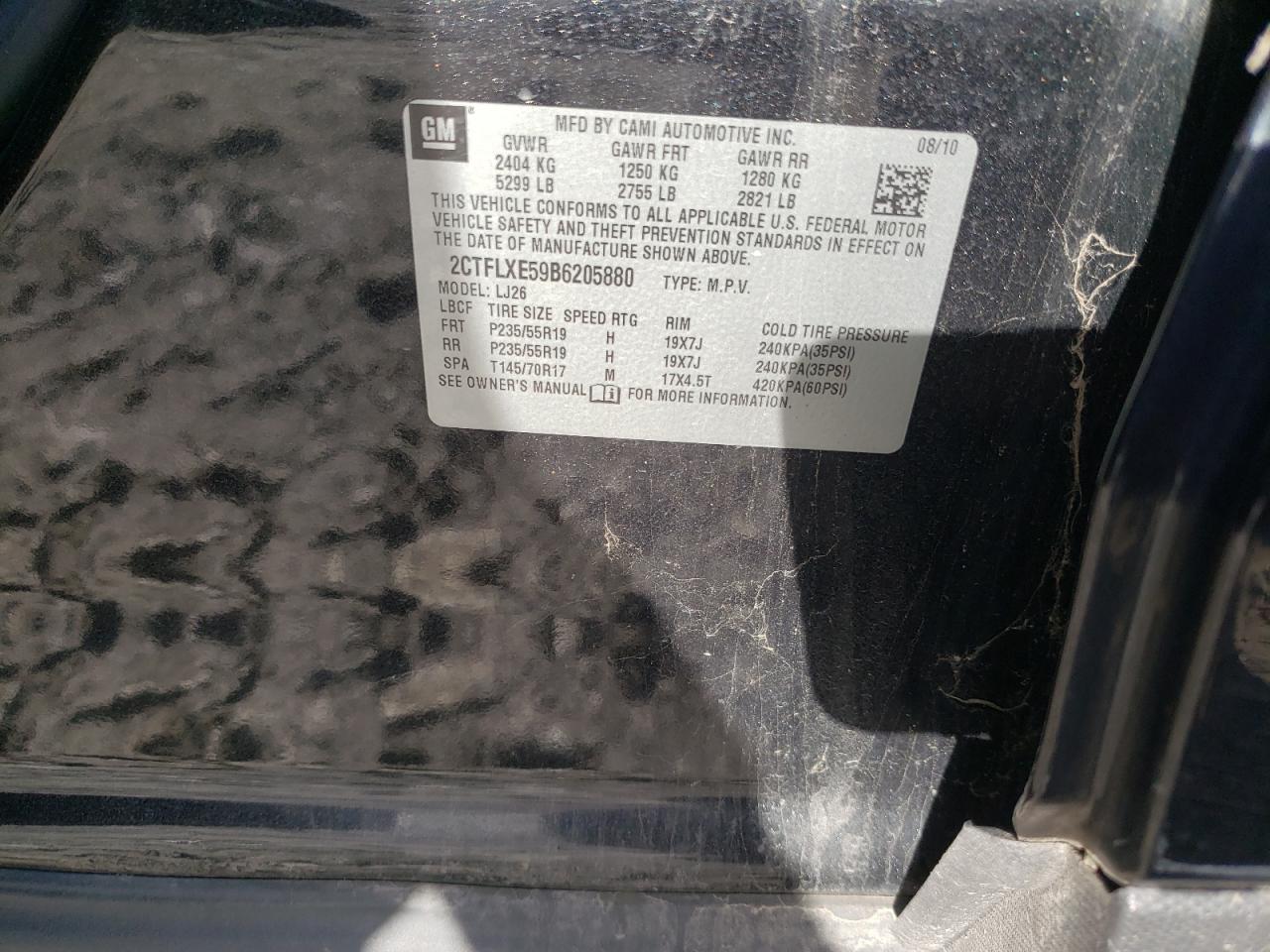 2CTFLXE59B6205880 2011 GMC Terrain Slt