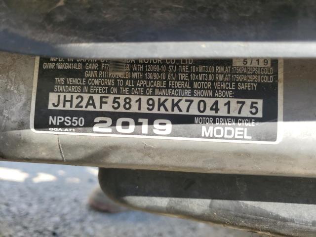 2019 HONDA NPS50 JH2AF5819KK704175