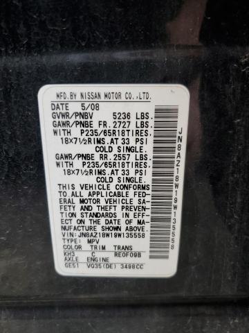 2009 Nissan Murano S VIN: JN8AZ18W19W135558 Lot: 51906154