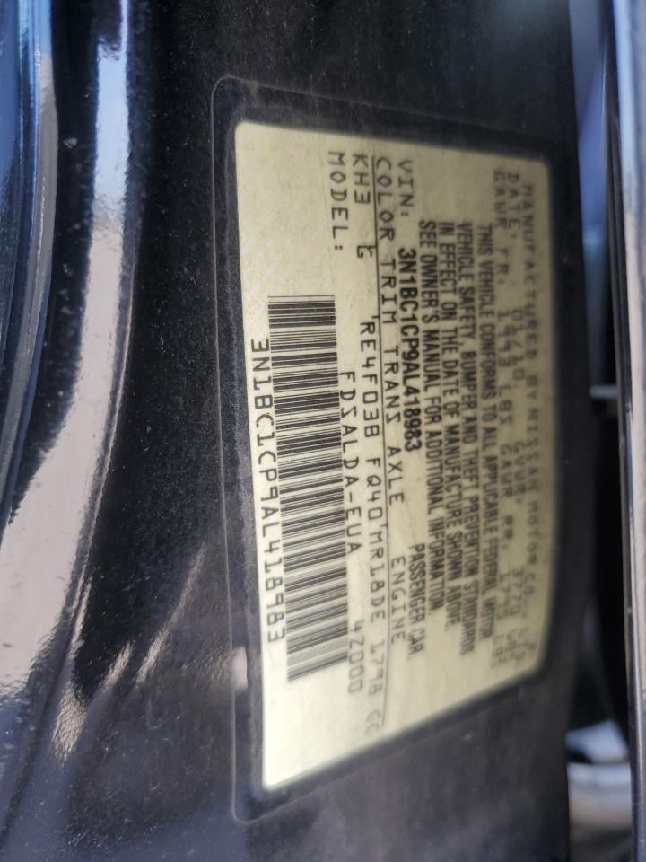 3N1BC1CP9AL418983 2010 Nissan Versa S