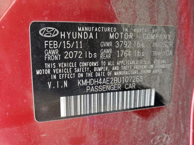 2011 Hyundai Elantra Gls VIN: KMHDH4AE2BU107263 Lot: 52703704