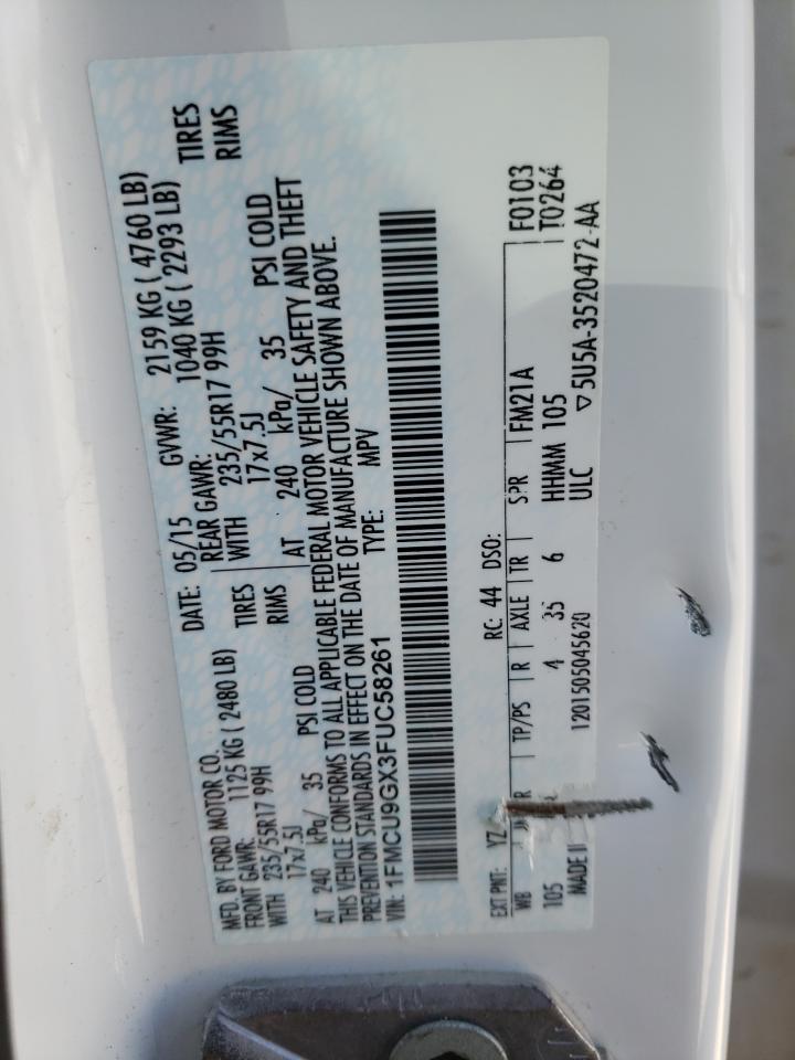 1FMCU9GX3FUC58261 2015 Ford Escape Se