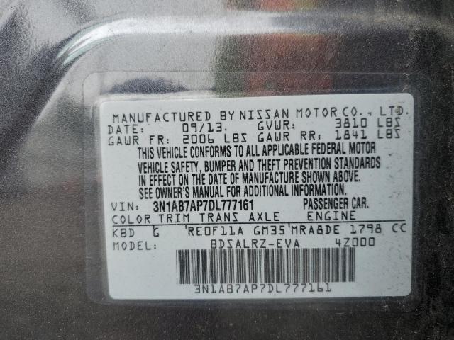 2013 Nissan Sentra S VIN: 3N1AB7AP7DL777161 Lot: 51332704