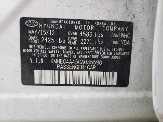 2012 Hyundai Sonata Hybrid VIN: KMHEC4A45CA035598 Lot: 50644634