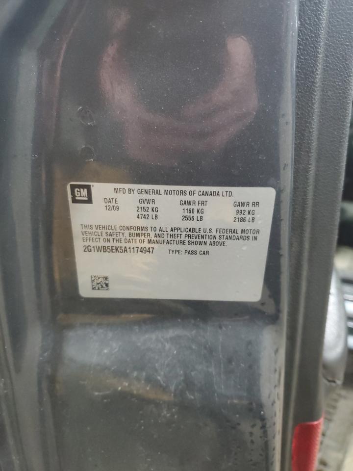 2G1WB5EK5A1174947 2010 Chevrolet Impala Lt