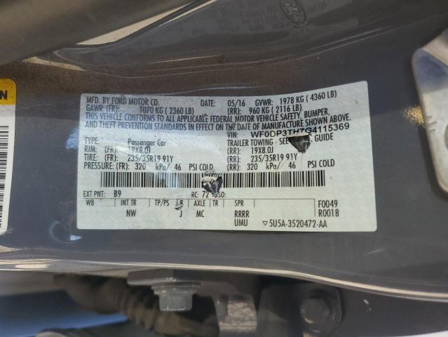 2016 Ford Focus Rs VIN: WF0DP3TH7G4115369 Lot: 50610284