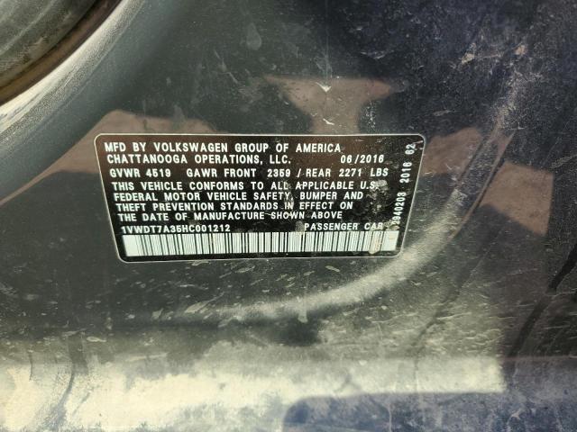 2017 VOLKSWAGEN PASSAT R-L - 1VWDT7A35HC001212