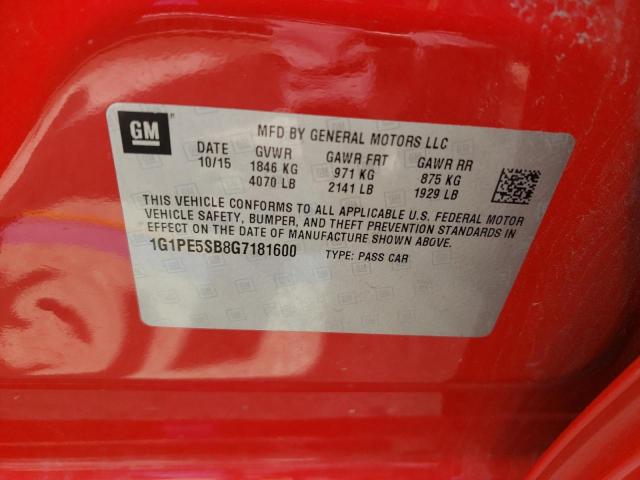 2016 Chevrolet Cruze Limited Lt VIN: 1G1PE5SB8G7181600 Lot: 53029584