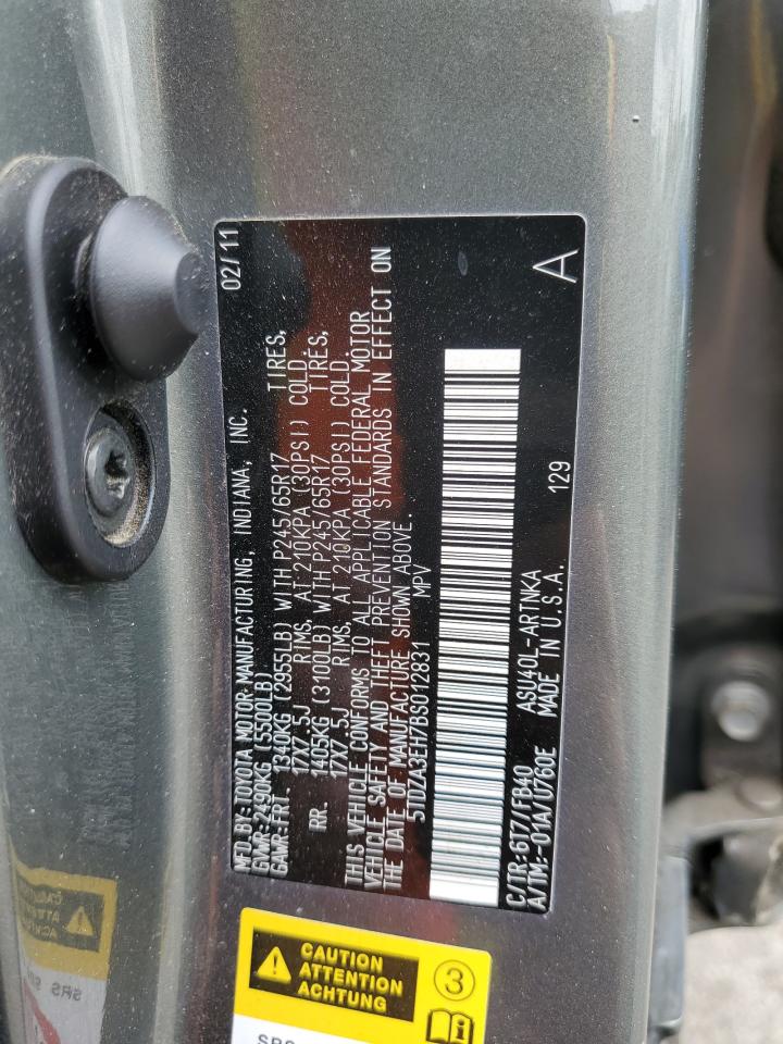 5TDZA3EH7BS012831 2011 Toyota Highlander Base