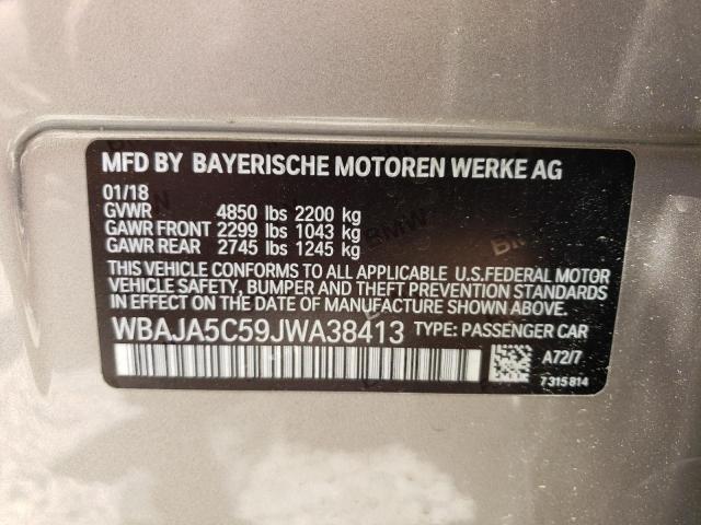2018 BMW 530 I VIN: WBAJA5C59JWA38413 Lot: 52699654