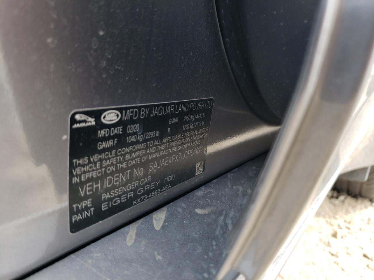 SAJAE4FX7LCP64272 2020 Jaguar Xe S