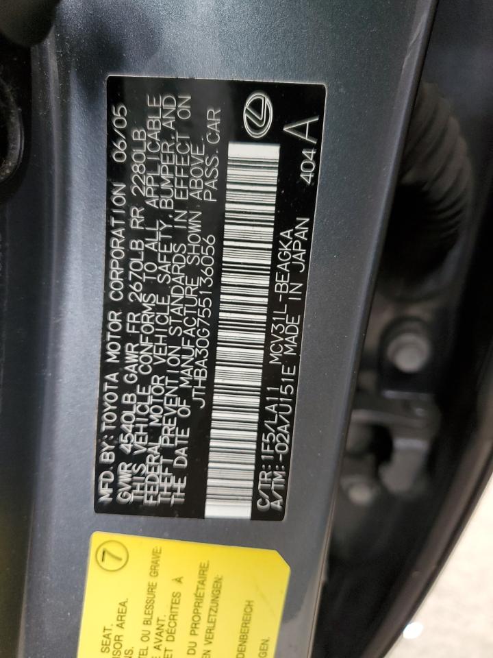 JTHBA30G755136056 2005 Lexus Es 330