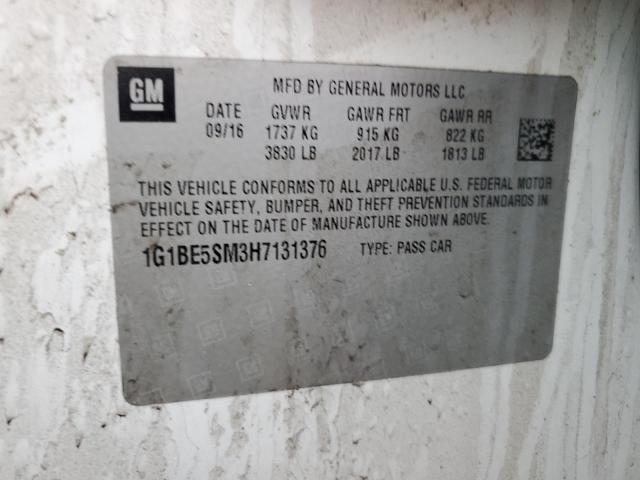 2017 CHEVROLET CRUZE LT - 1G1BE5SM3H7131376
