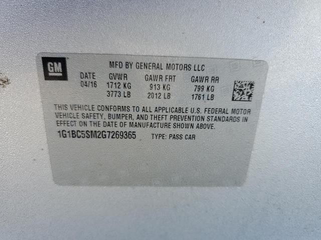 2016 CHEVROLET CRUZE LS - 1G1BC5SM2G7269365