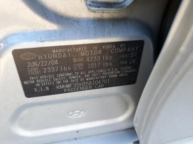 2005 Hyundai Sonata Gls VIN: KMHWF35H35A104701 Lot: 52479344