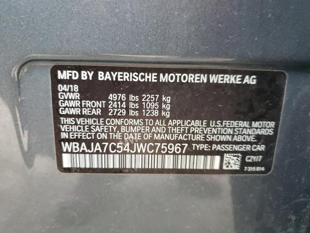 2018 BMW 530 Xi VIN: WBAJA7C54JWC75967 Lot: 49558964