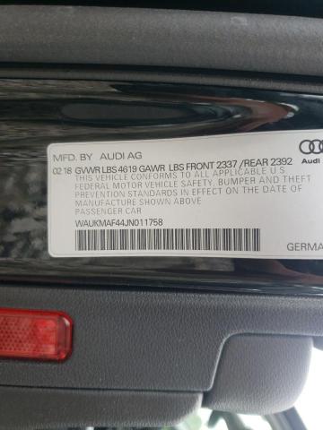 VIN WAUKMAF44JN011758 2018 Audi A4, Premium no.13