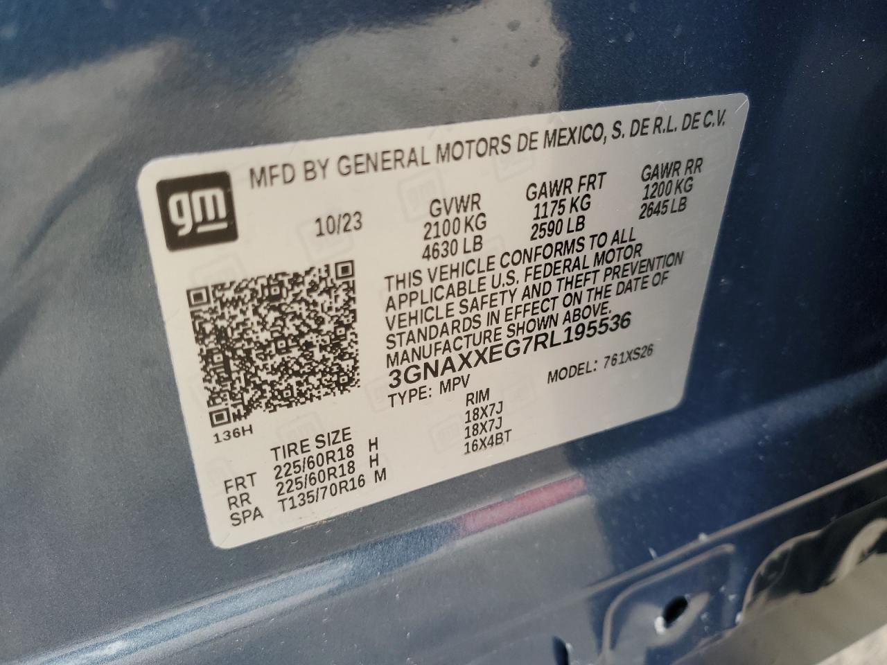 3GNAXXEG7RL195536 2024 Chevrolet Equinox Premiere