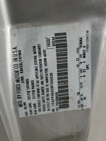 1999 Ford Mustang VIN: 1FAFP4045XF206038 Lot: 50815264