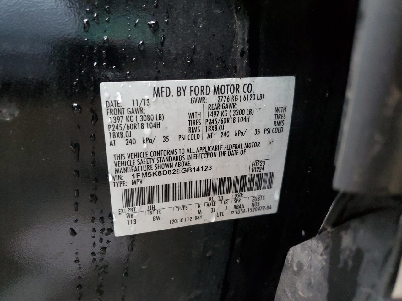 1FM5K8D82EGB14123 2014 Ford Explorer Xlt