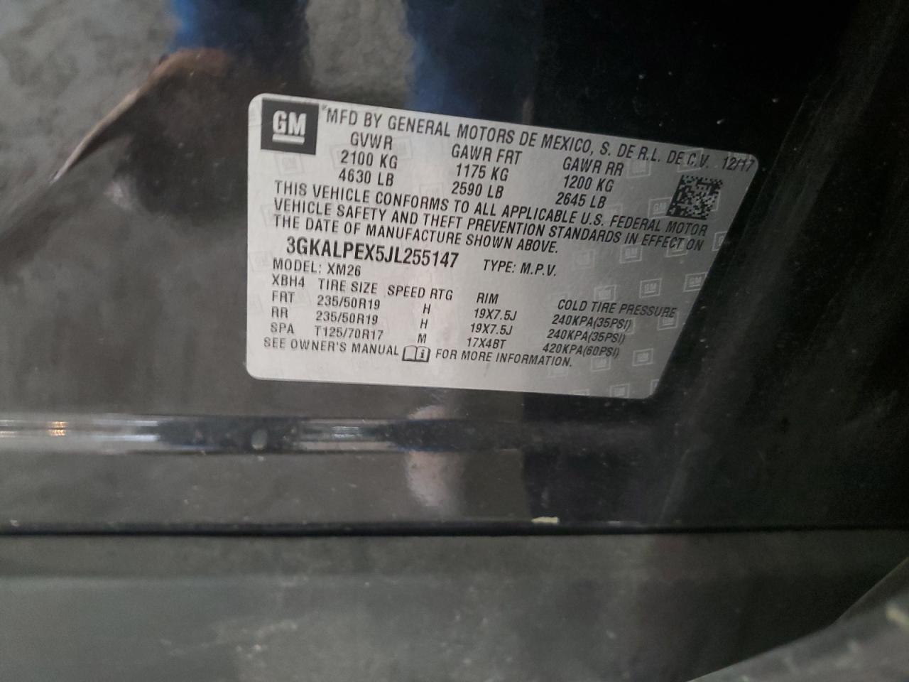 3GKALPEX5JL255147 2018 GMC Terrain Slt