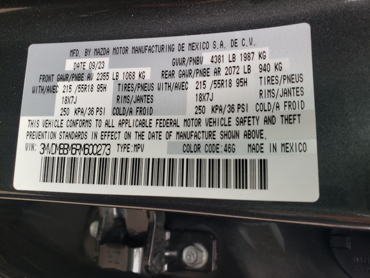 3MVDMBBM6RM600273 2024 Mazda Cx-30 Select