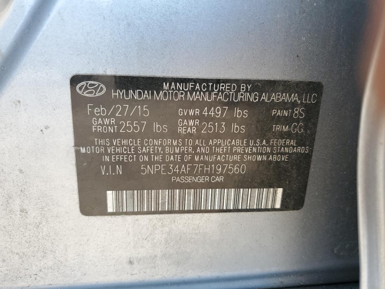 5NPE34AF7FH197560 2015 Hyundai Sonata Sport
