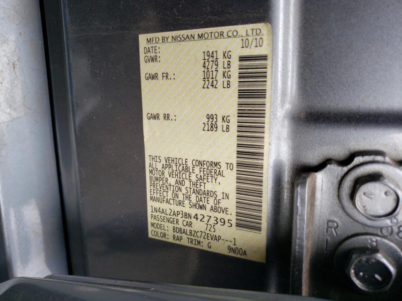 1N4AL2AP3BN427395 2011 Nissan Altima Base