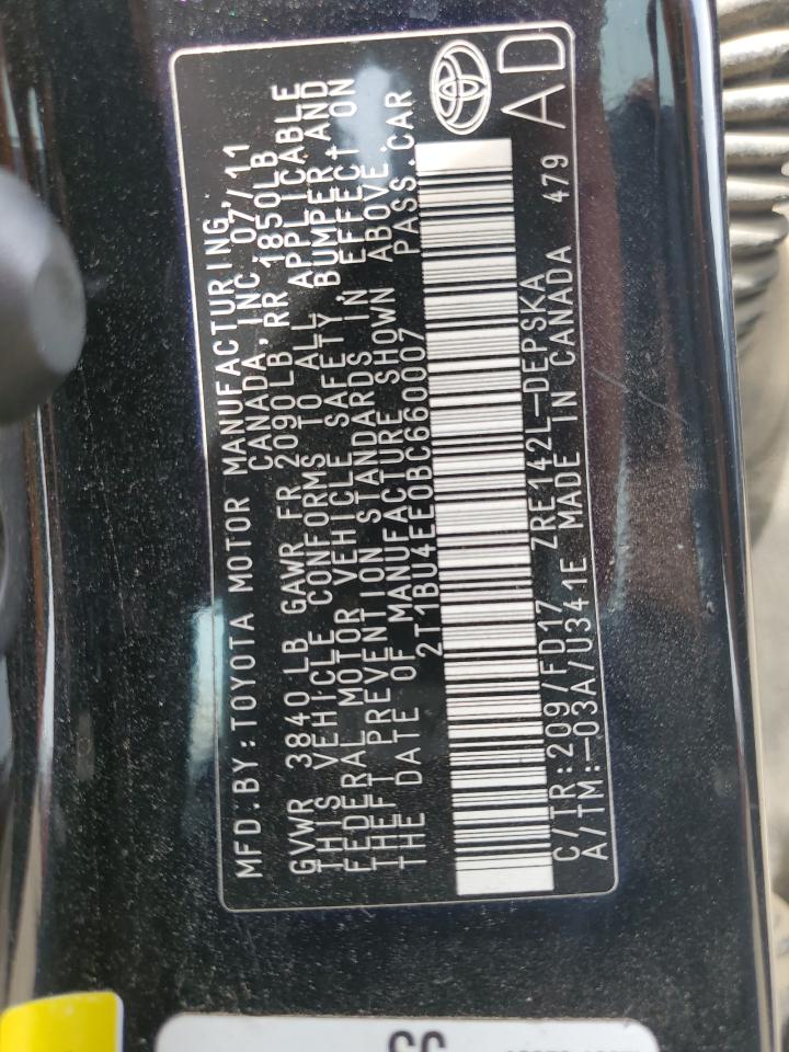 2T1BU4EE0BC660007 2011 Toyota Corolla Base