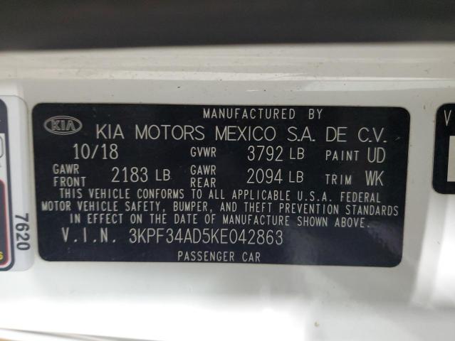 2019 Kia Forte Gt Line VIN: 3KPF34AD5KE042863 Lot: 50337784