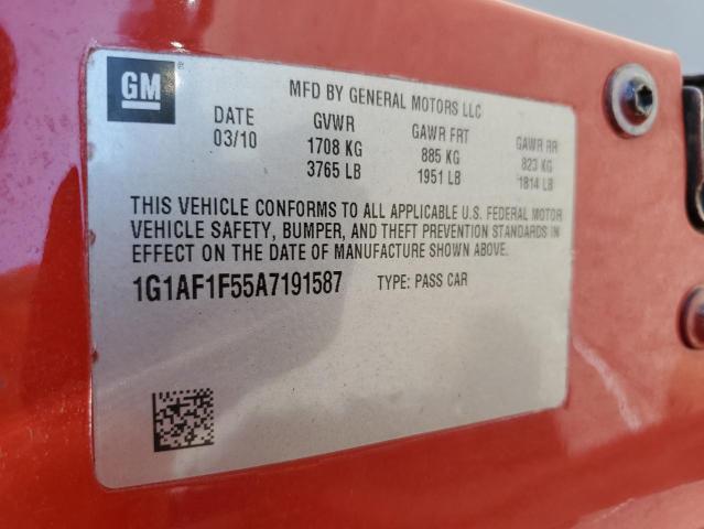 2010 Chevrolet Cobalt 2Lt VIN: 1G1AF1F55A7191587 Lot: 50893264