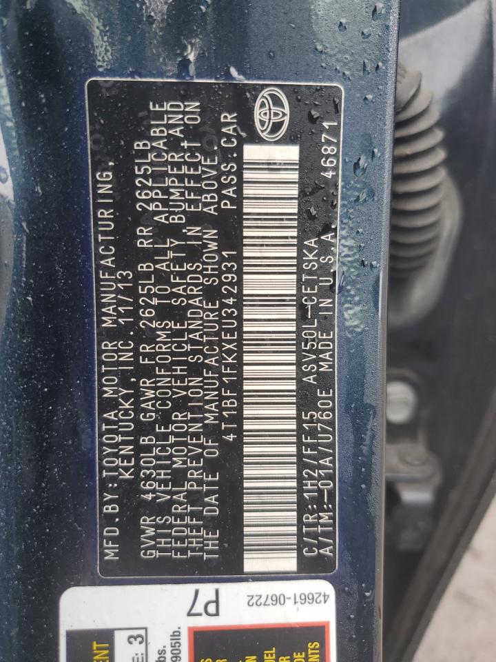 4T1BF1FKXEU342931 2014 Toyota Camry L