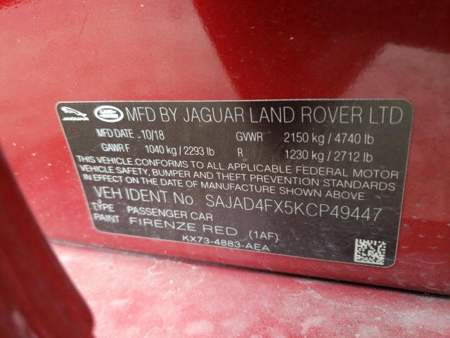 2019 JAGUAR XE PREMIUM SAJAD4FX5KCP49447