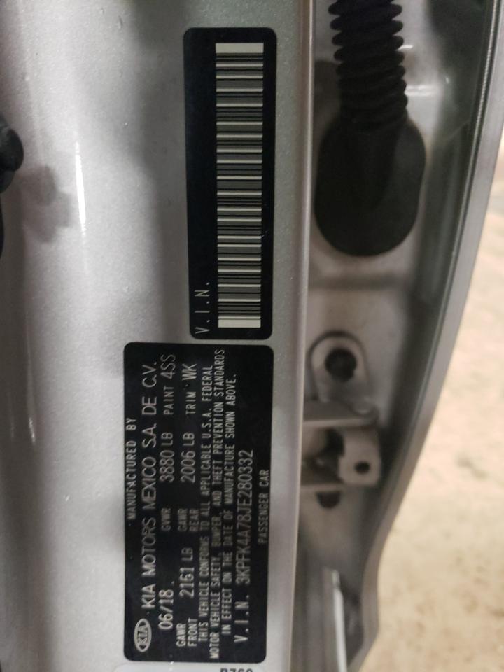 3KPFK4A78JE280332 2018 Kia Forte Lx