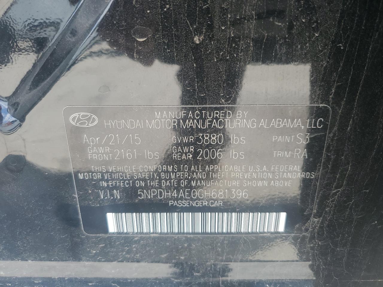 5NPDH4AE0GH681396 2016 Hyundai Elantra Se